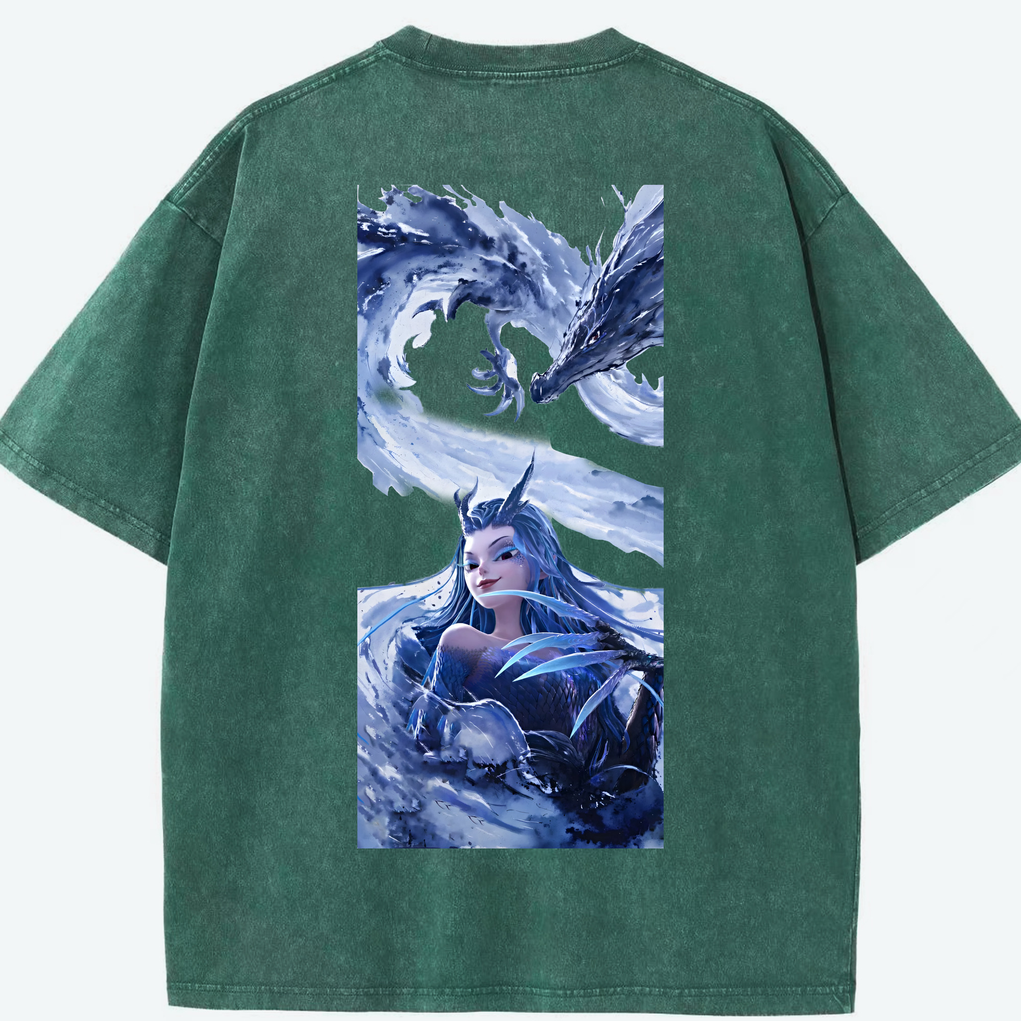 （画像用） Ne Zha 2 ナタ 魔童の大暴れ 綿100% ヴィンテージ風 半袖Tシャツ（背面プリント）
